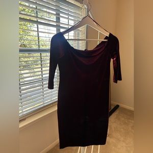 Velvet Off Shoulder Mini Dress